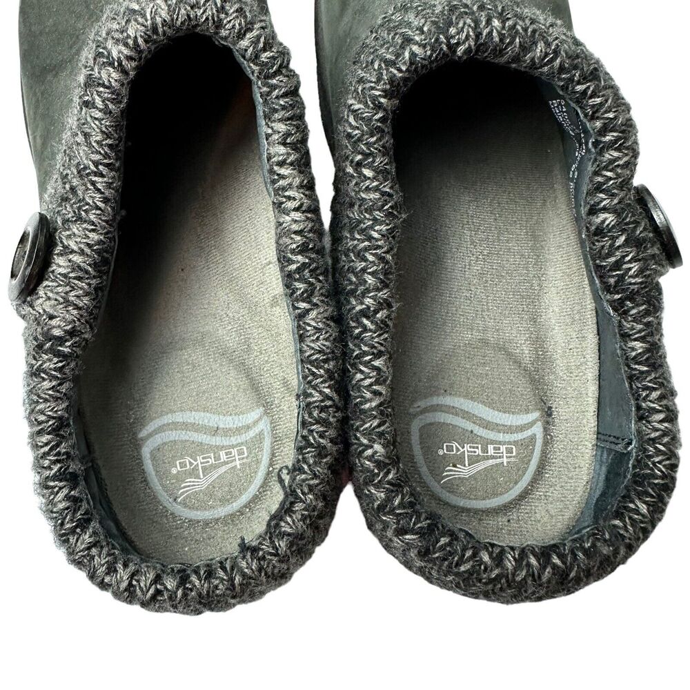 Dansko Women’s KENZIE Black Leather Sweater Knit Clog Size 40 EU/9.5-10 US - Picture 7 of 10